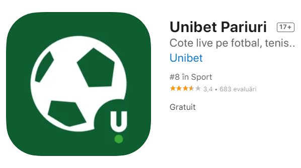 Aplicație Unibet APP iOS