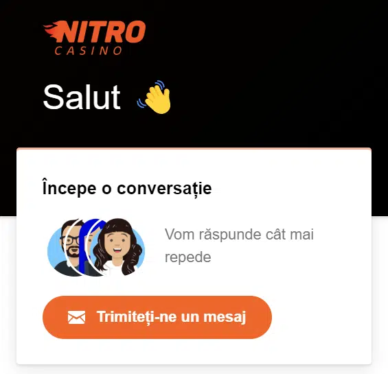 Live chat la Nitro Casino