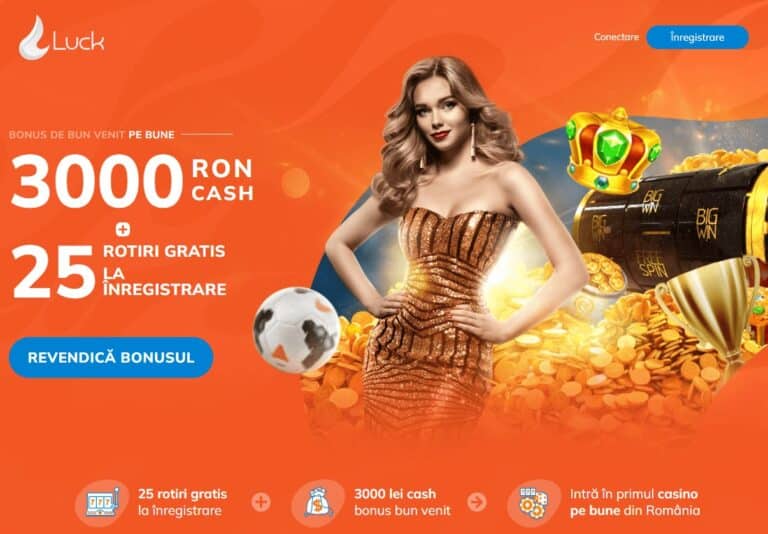 luck casino bonus la prima depunere 3.000 ron