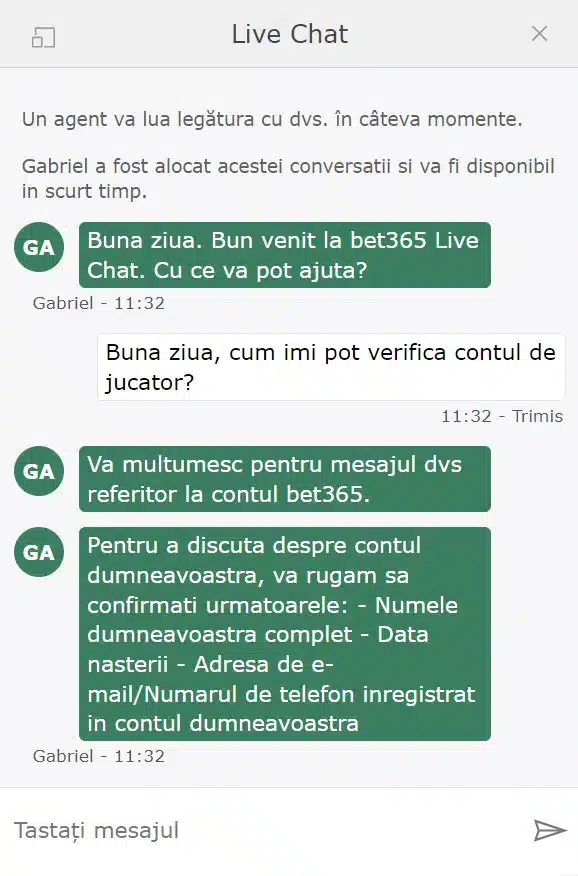 live chat bet365