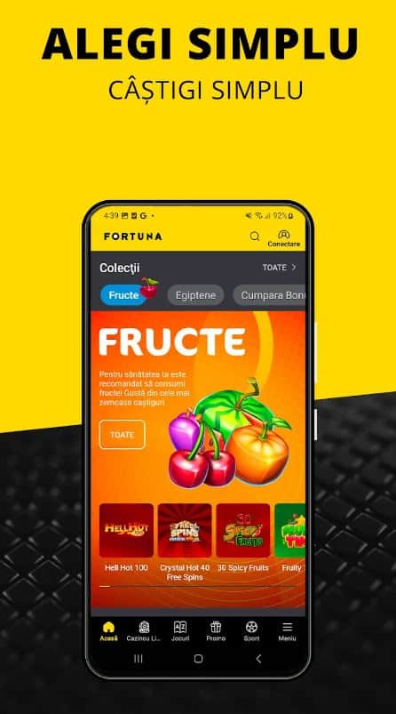 Aplicatii mobile Fortuna Casino Online