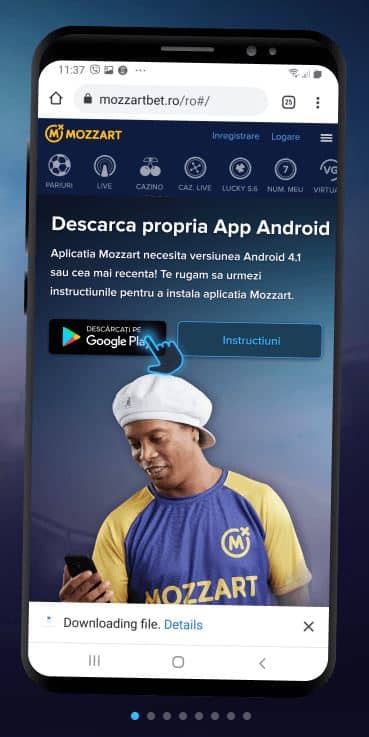 Aplicație mobilă Mozzart Bet Casino