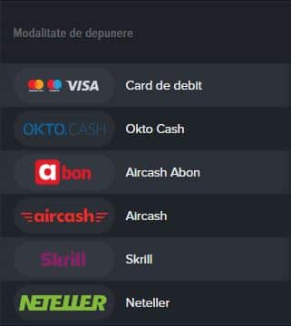 Metode de plata Mozzart Casino